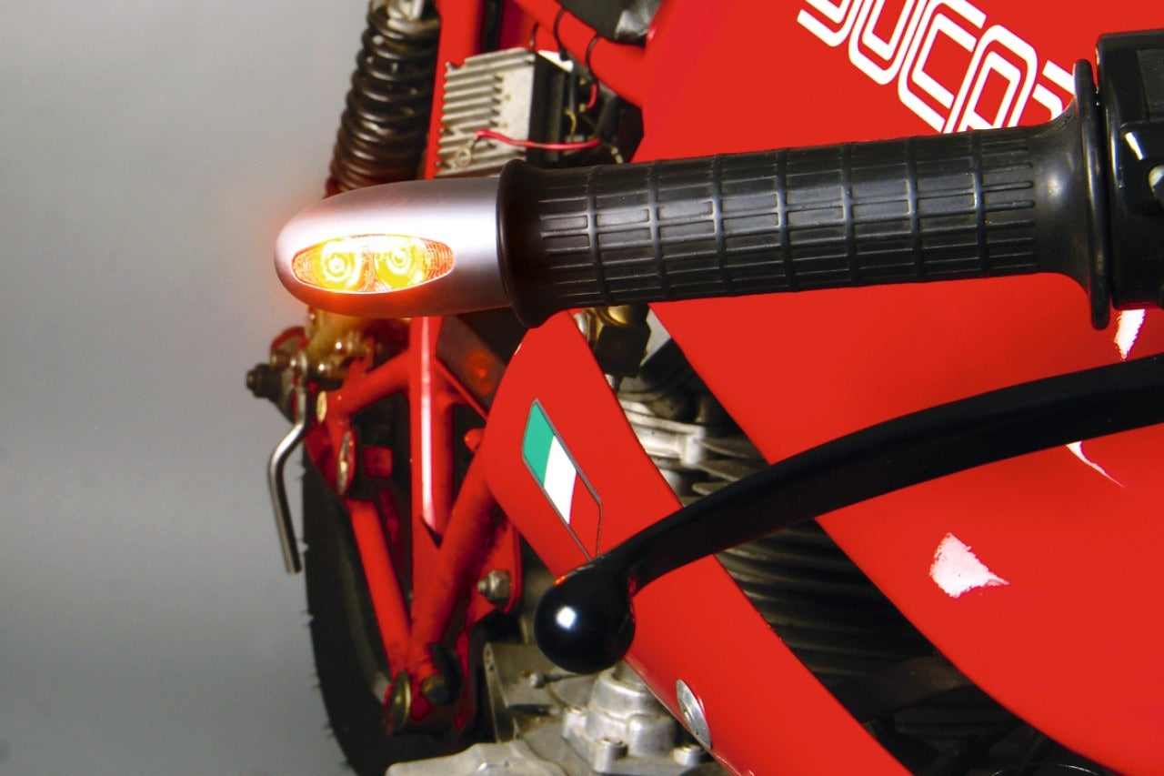 Kellermann BL 1000 handlebar end indicators, matt chrome, front on both sides