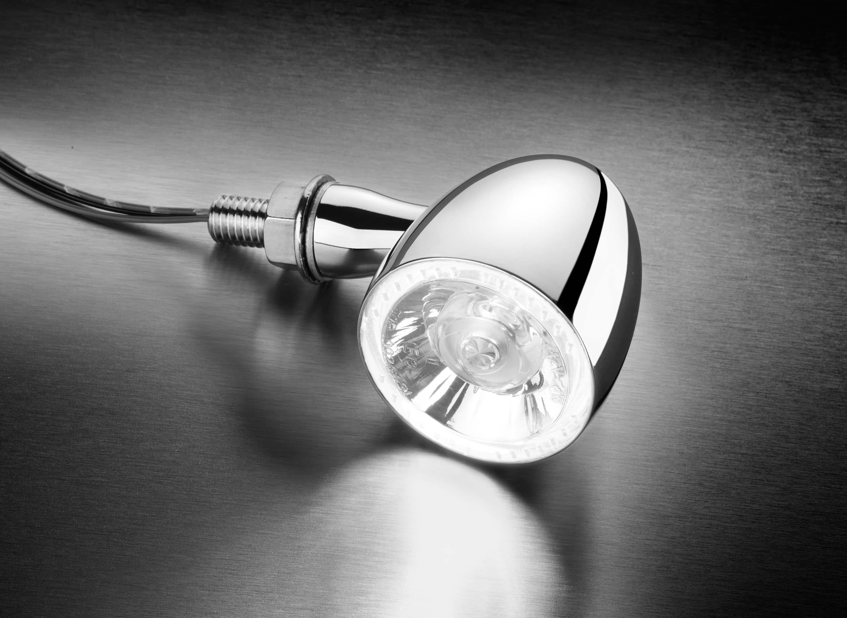 Kellermann Bullet 1000® PL White Blinker mit Positionslicht, Chrom, vorne beidseitig